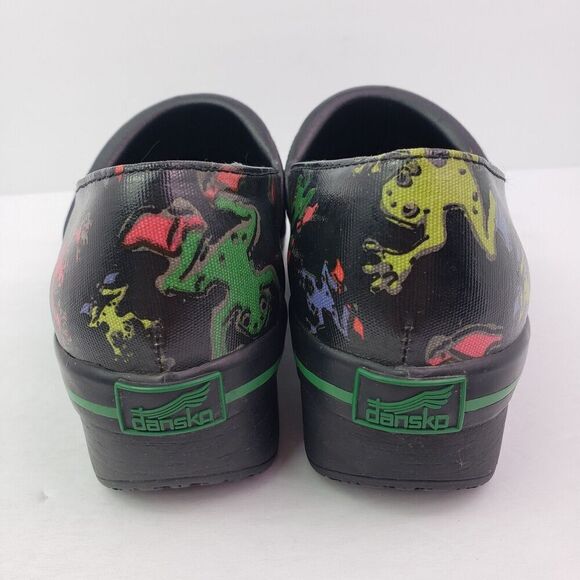 Dansko Vegan Tree Frogs Womens Size 36 US 5.5-6 Black Slip On Work Clog Shoes - Picture 6 of 9